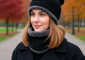 Set Gorro Y Cuello Invierno Polar Corderito Abrigo Unisex